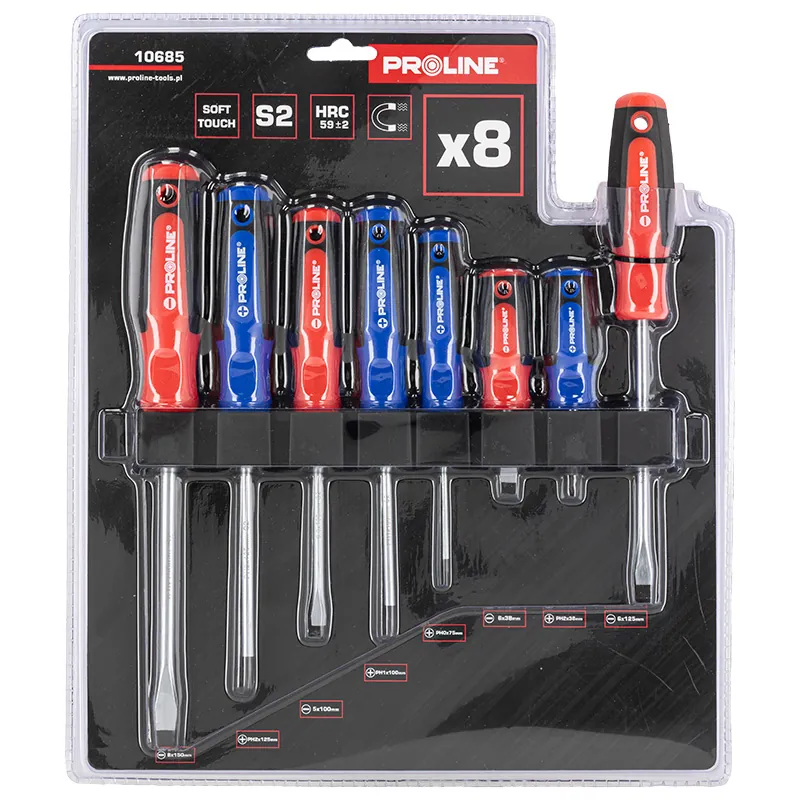 Set Surubelnite S2 Maner Soft-Touch cu Suport - 8P.