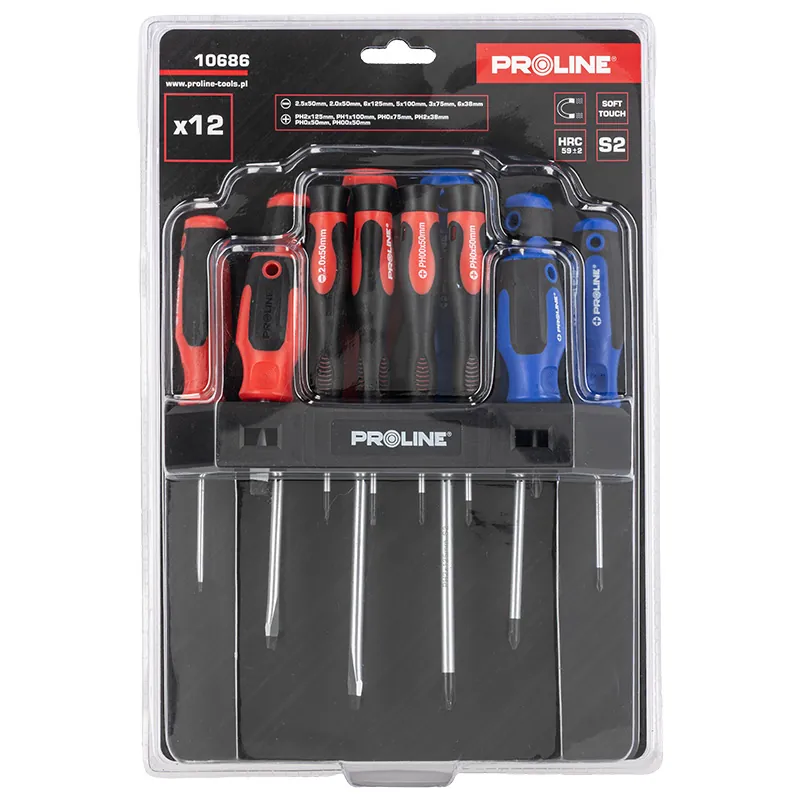 Set Surubelnite S2 Maner Soft-Touch cu Suport - 12P.