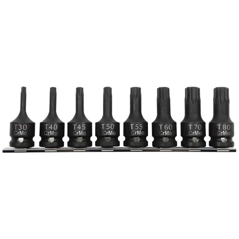 Set Tubulare Impact cu Varf Torx T30-T80 - 8P.