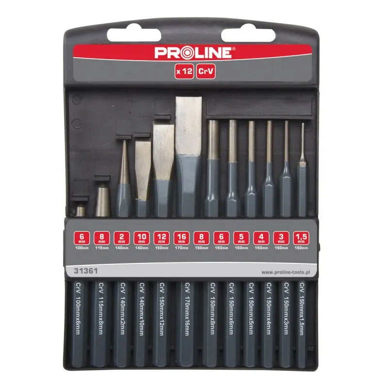 Set Dalti-Dornuri-Punctatoare CR-VA pentru Metal - 12P.