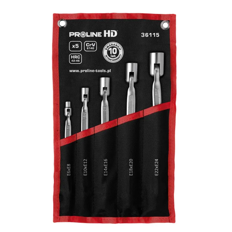 Set Chei cu Tubulare Torx Flexibile CR-VA HD E6-E24 5P