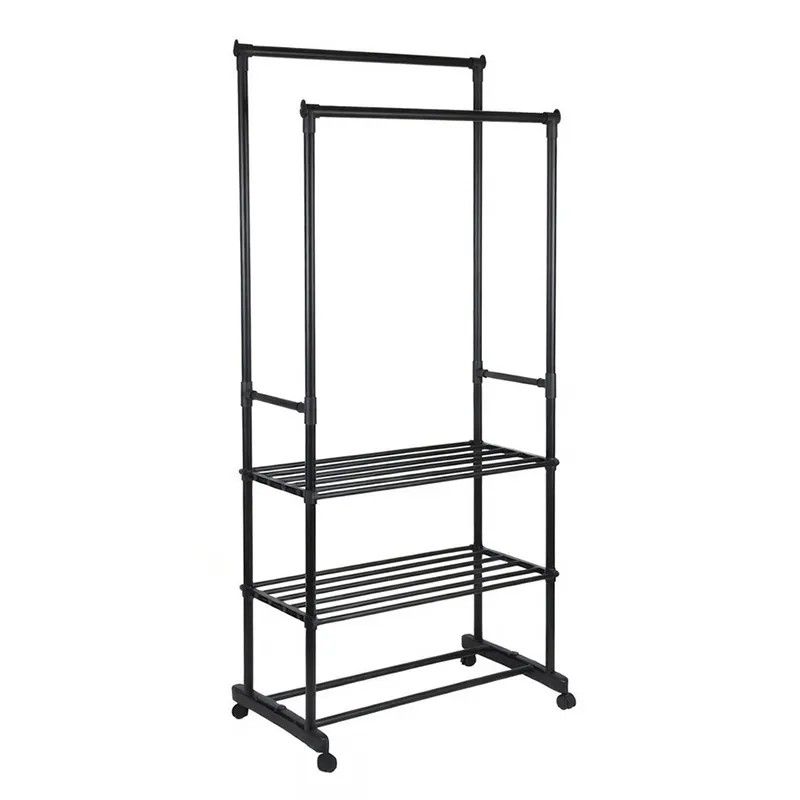 Suport Haine Dublu cu Poli?E - 78.5X41.5X165CM / 15KG