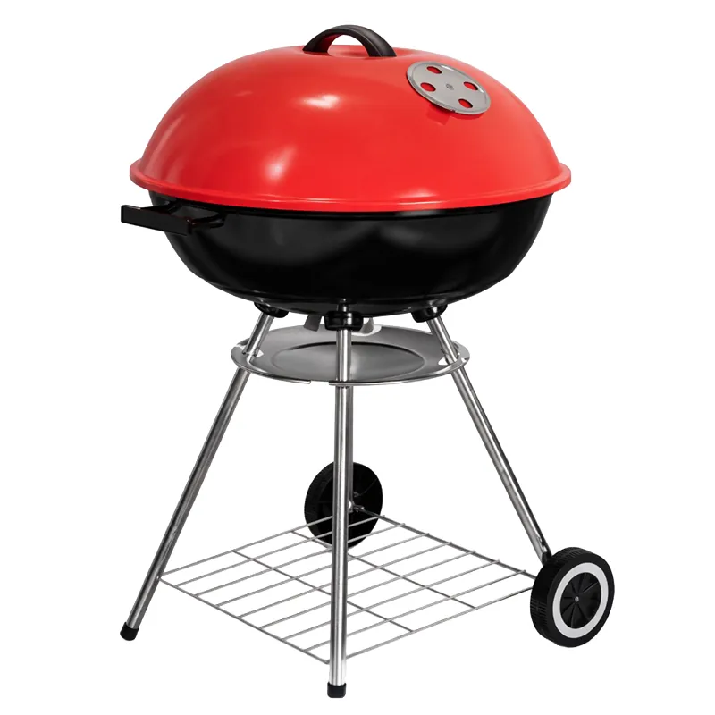 Grill Carbuni Rotund cu Picioare - 22" / Rosu