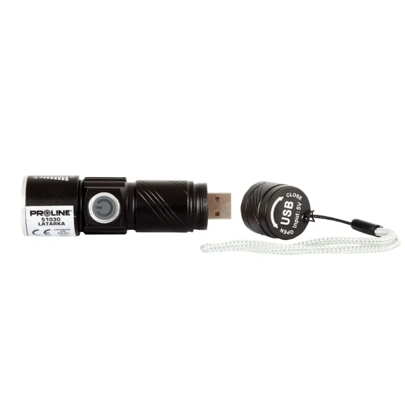 Lanterna Buzunar LED3W / 160LUMEN / 600MAH / USB - 95MM
