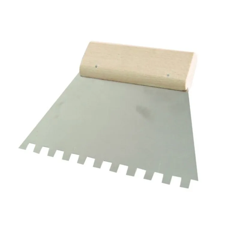 Spatula Inox Dintata cu Maner Lemn 180/8MM