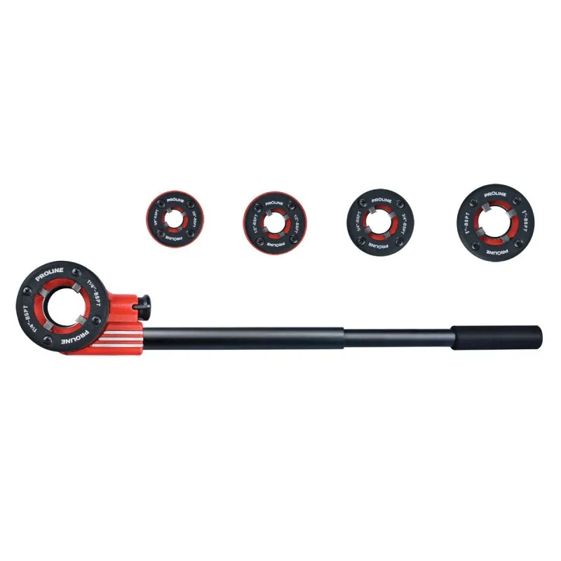 Set Filiere Teava 9CR2 cu Clichet 1/2"-1.1/4" - 6P.