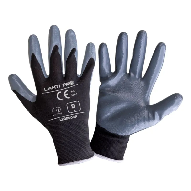 Manusa Nitril cu Poliester / Gri-Negru - 11