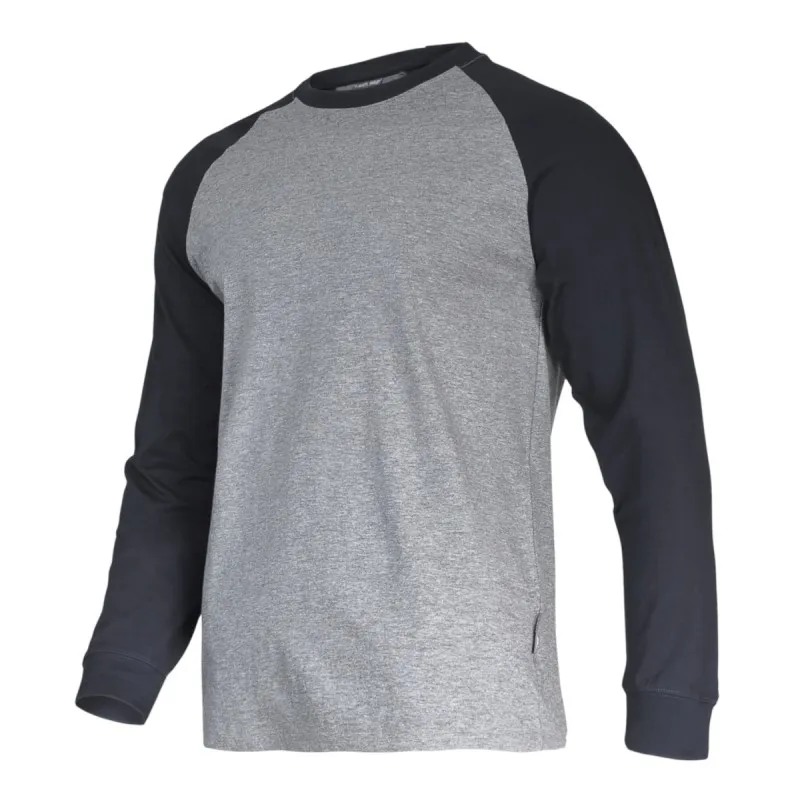 Tricou Bumbac cu Maneca Lunga / Gri-Negru - XL