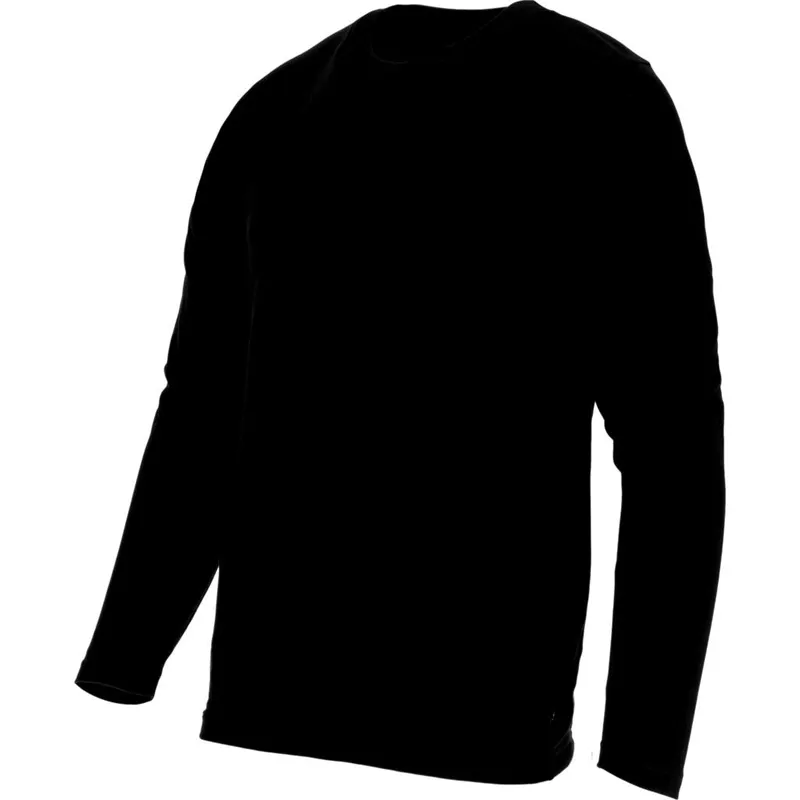 Tricou Bumbac Subtire cu Maneca Lunga / Negru - 3XL