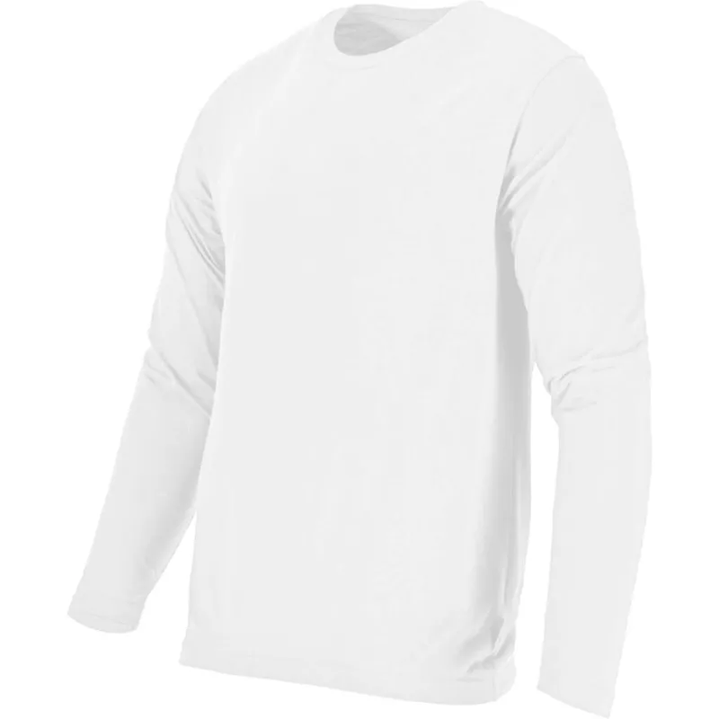 Tricou Bumbac Subtire cu Maneca Lunga / Alb - 2XL