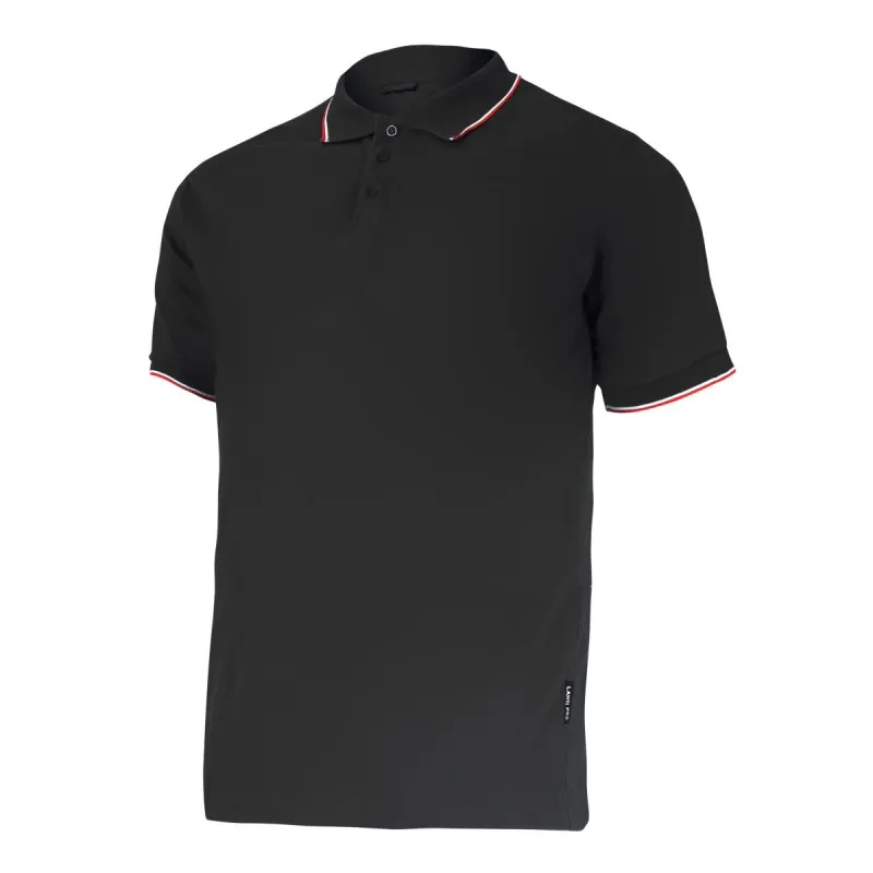 Tricou Bumbac Polo Subtire / Negru - 2XL