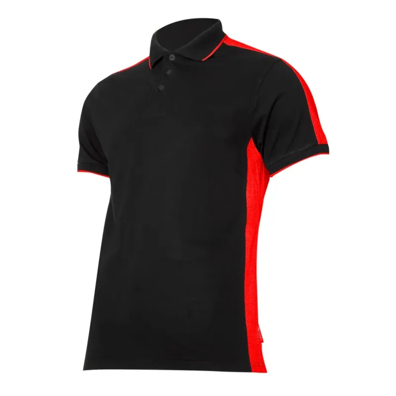 Tricou Bumbac Polo Multicolor / Negru-Rosu - 3XL