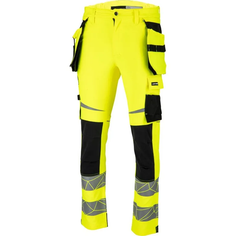 Pantalon Reflectorizant Elastic cu Model / Verde - M