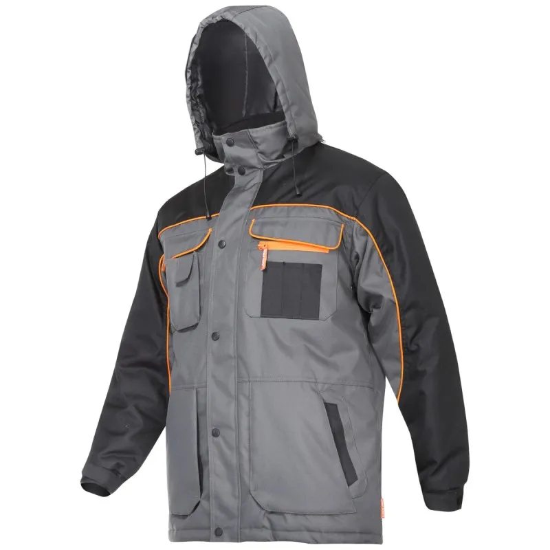 Jacheta Lucru Captusita / Negru-Gri-Portocaliu - 3XL