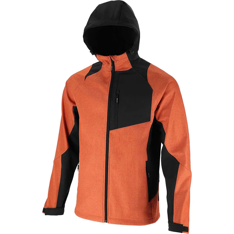 Jacheta Elastica cu Gluga / Bej-Portocaliu - 3XL