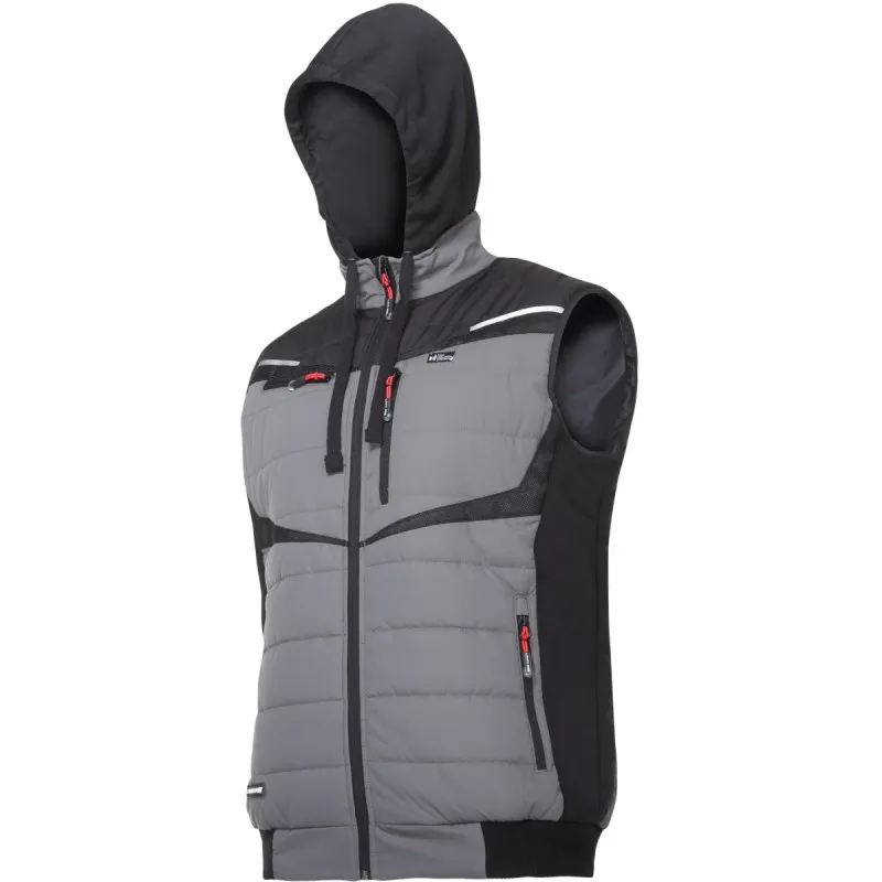 Vesta Captusita cu Gluga / Negru-Gri - 3XL