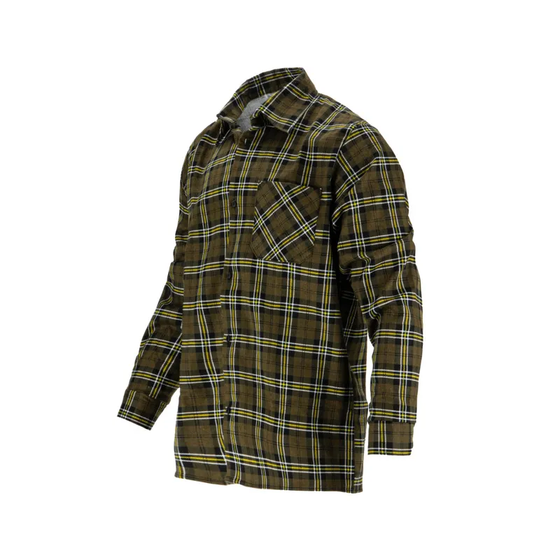 Camasa Flanel cu Carouri Dungate / Kaki - S
