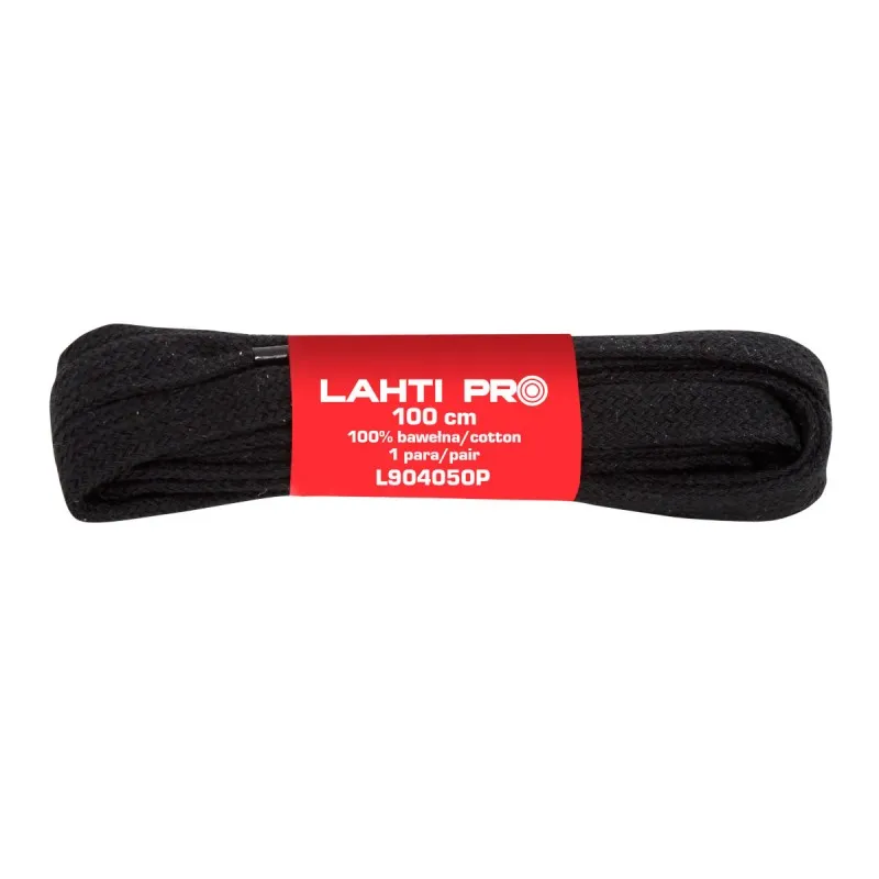 Siret Bumbac Plat / Negru - 120CM, 10/Set