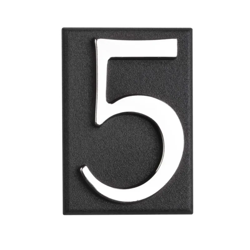Semn Cifra cu Placa Adeziva Fixare - 45MM / Crom / 5