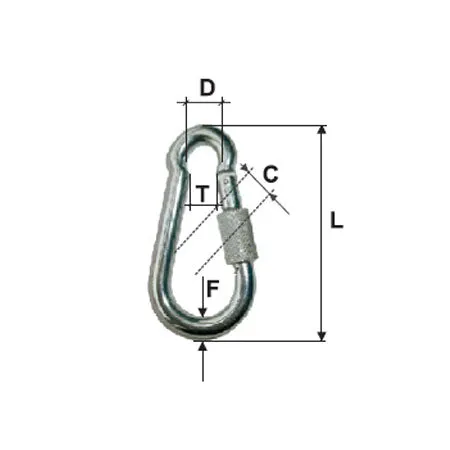 Carabina Zincata cu Filet 5MM / 7MM/6/8MMX50MM