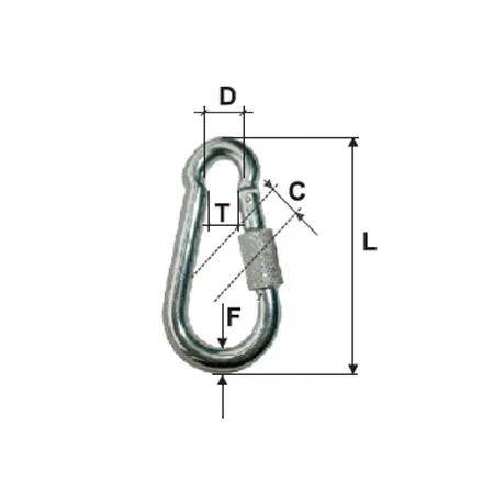 Carabina Zincata cu Filet 6MM / 8MM/8/9MMX60MM