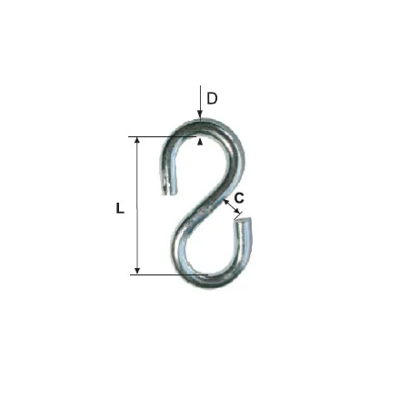 Carlig Zincat fara Inel 6MM / 7X50MM
