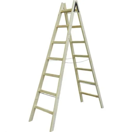 Scara Lemn Dubla cu Lant Sustinere 185CM / 5 Trepte / N