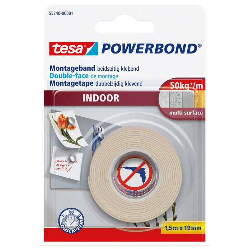 Banda Dubluad Powerbond Int 1.5M:19MM Alb