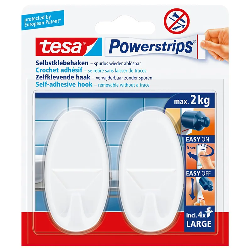 Carlig L Oval Alb 2KG 2 Buc
