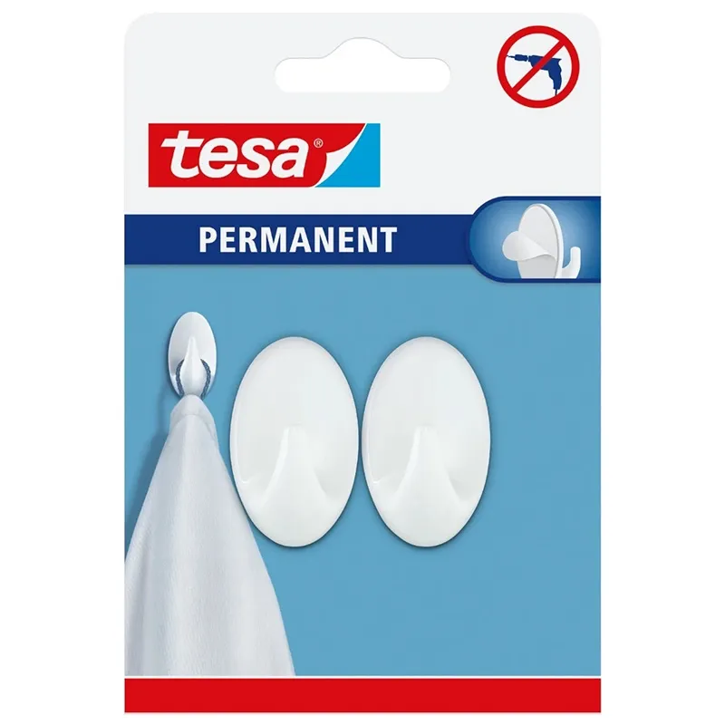 Carlig Permanent Oval S Alb 2 Buc