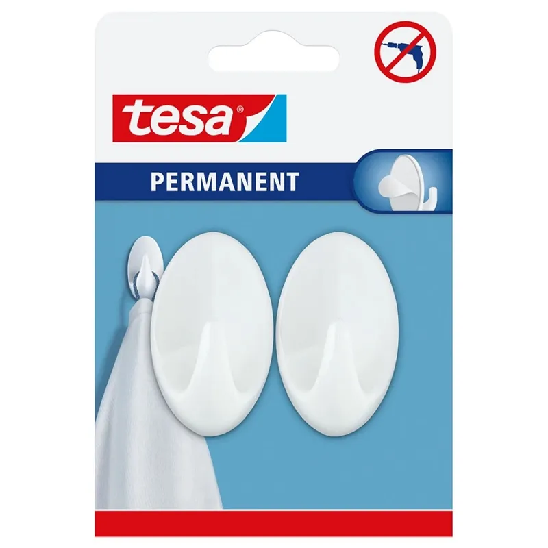 Carlig Permanent Oval L Alb 2 Buc