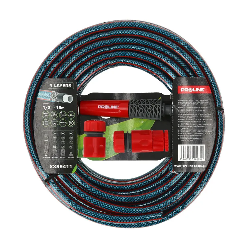 Furtun Apa 4-Strat 1/2" / 15M cu Stropitor si Accesorii
