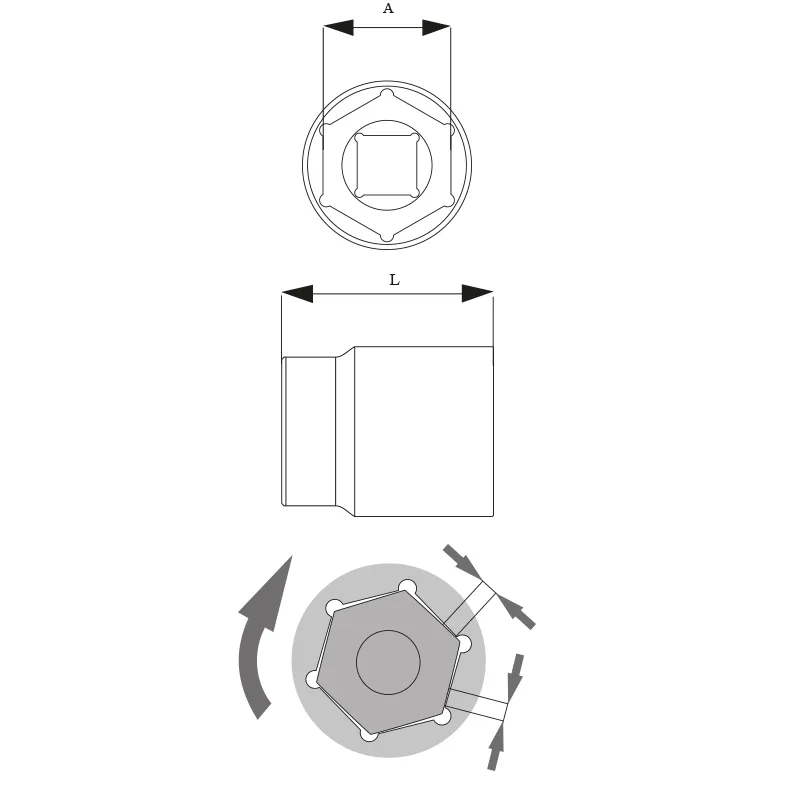 Cheie Tubulara Hexagonala 1/2" 15MM