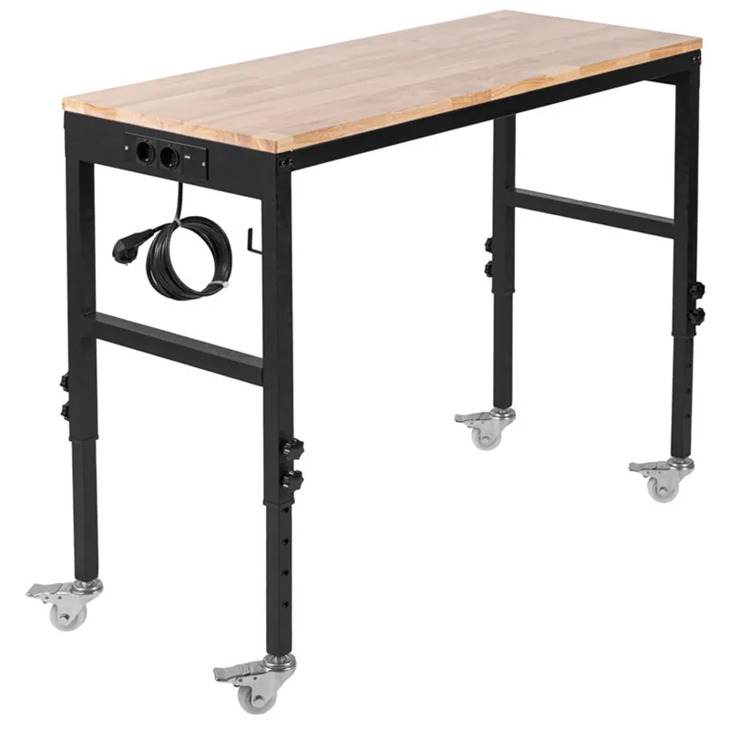 Masa Lucru Mobila cu Prize 122X51CM / 57-97.5CM / 500KG