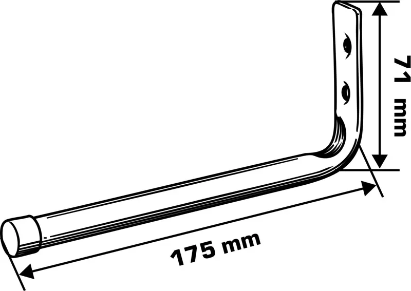 Carlig Perete Tip-L 12MM / 7.1X17.5CM / 10KG