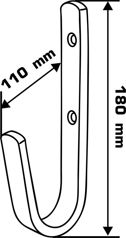 Carlig Perete Plat Tip-Curbat 25MM / 18X11CM