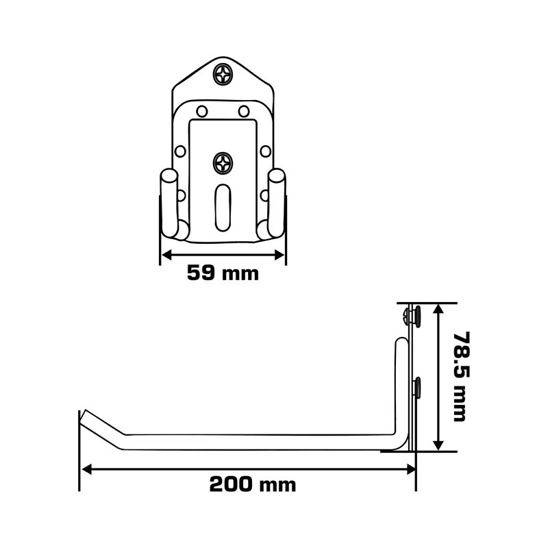 Carlig Perete/Panou Tip-Drept Dublu 59X200/78.5MM