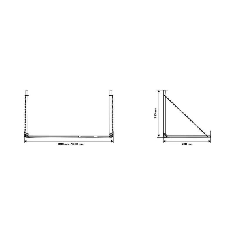 Suport Pliabil Perete de Anvelope 730X830-1280X713MM