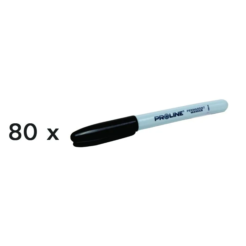 Markere Scurte Negre (N-80), 80/Set