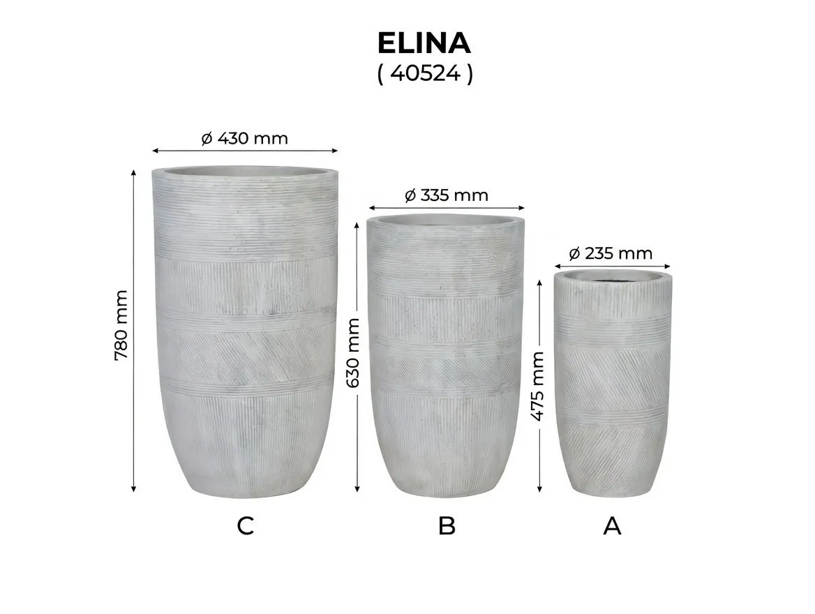 Set Ghivece Exterior - Elina, 3P.