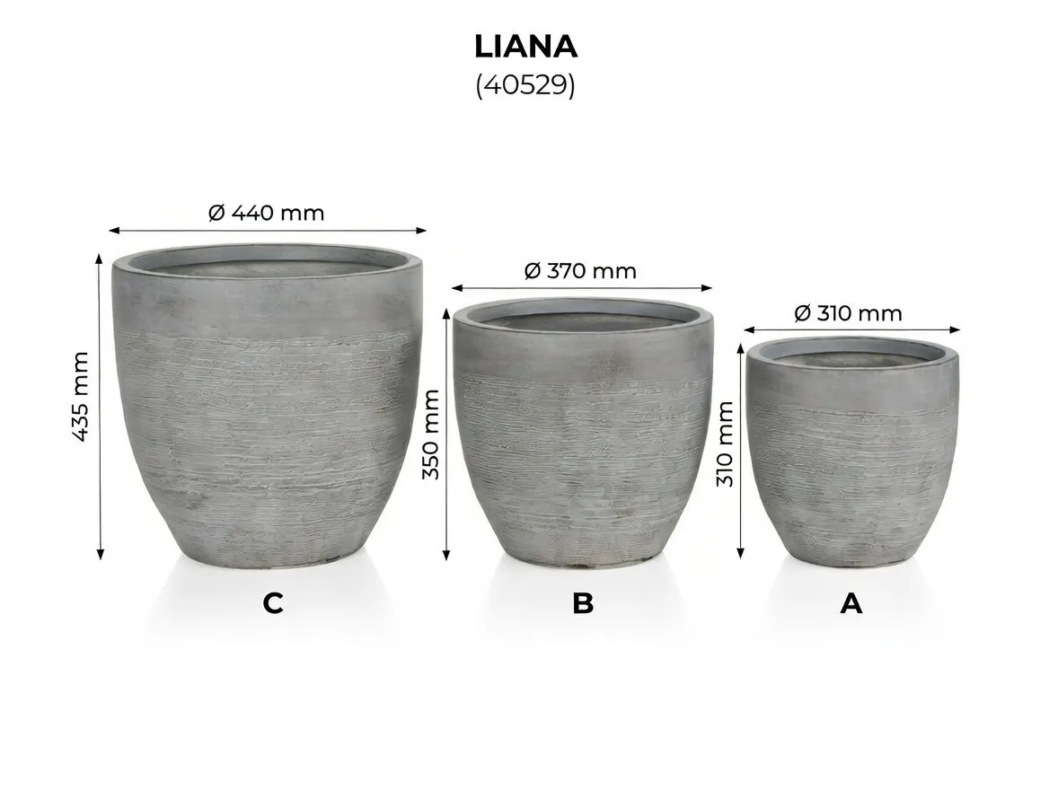 Set Ghivece Exterior - Liana, 3P.