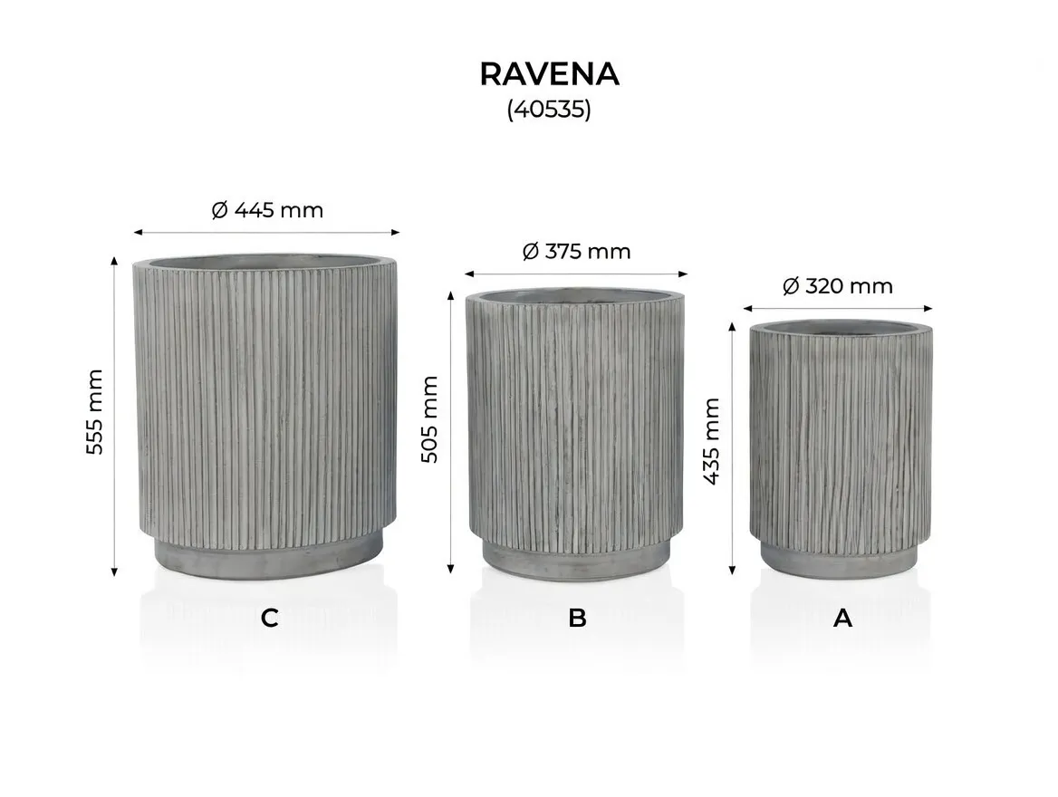 Set Ghivece Exterior - Ravena, 3P.