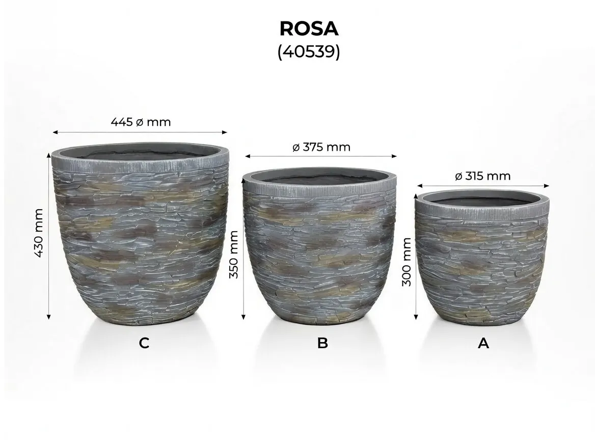 Set Ghivece Exterior - Rosa, 3P.