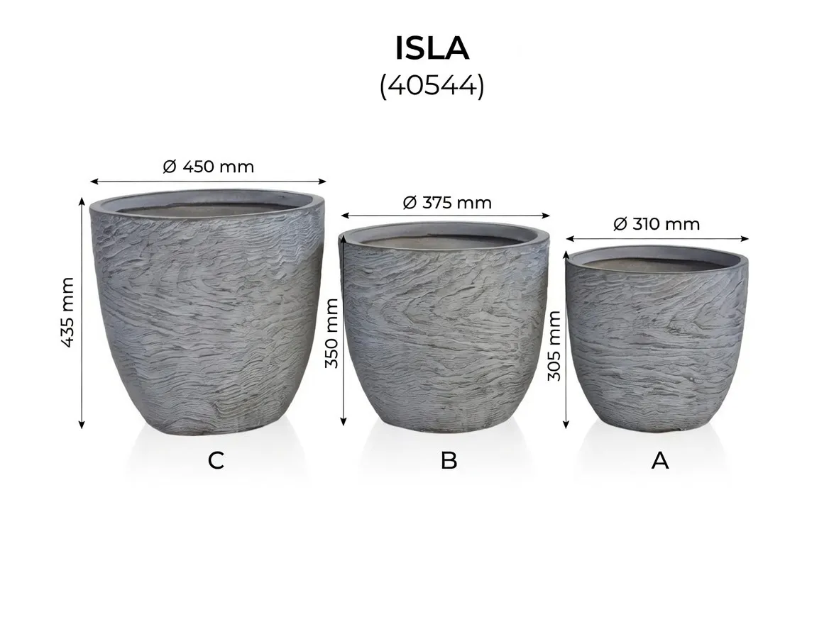 Set Ghivece Exterior - Isla, 3P.