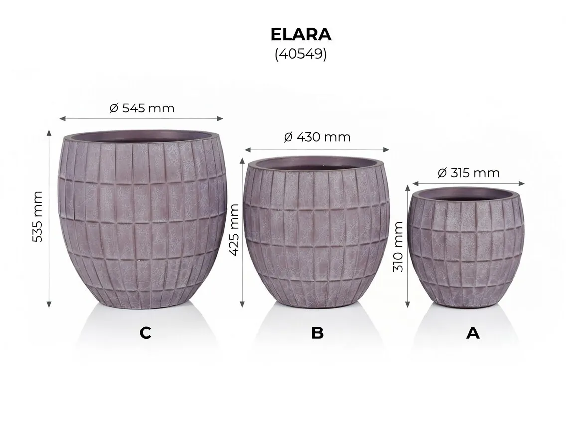 Set Ghivece Exterior - Elara, 3P.