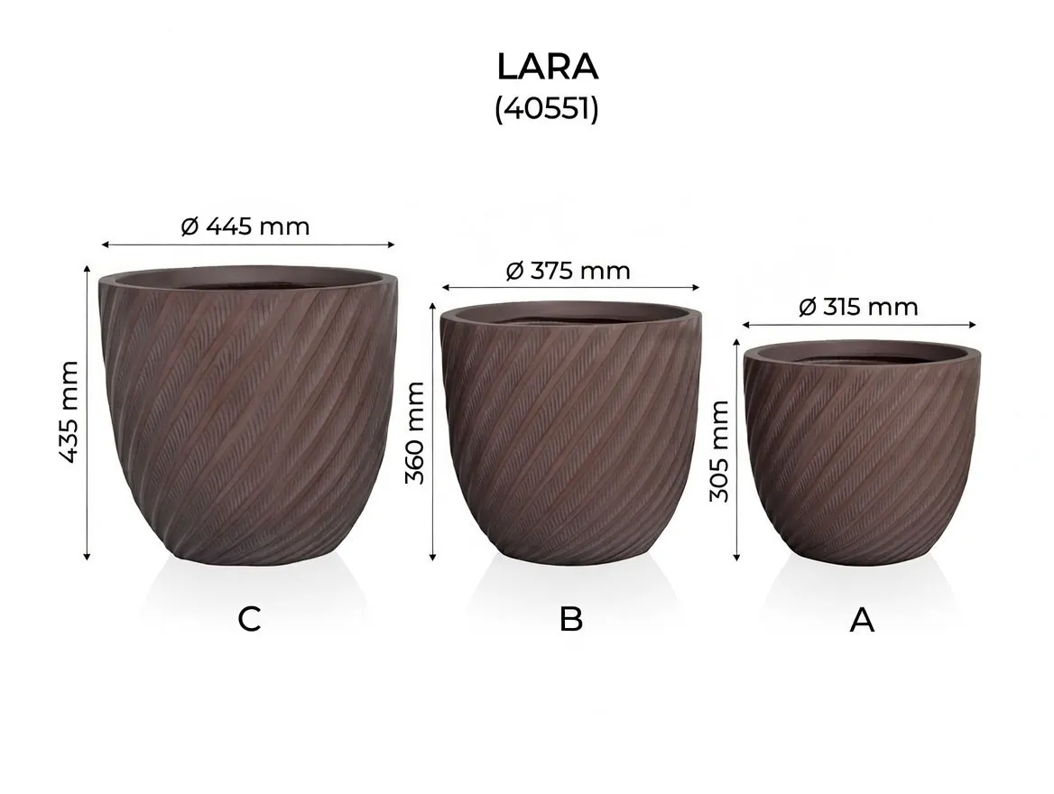 Set Ghivece Exterior - Lara, 3P.