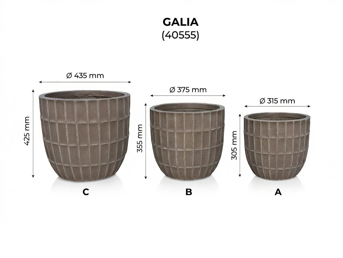 Set Ghivece Exterior - Galia, 3P.