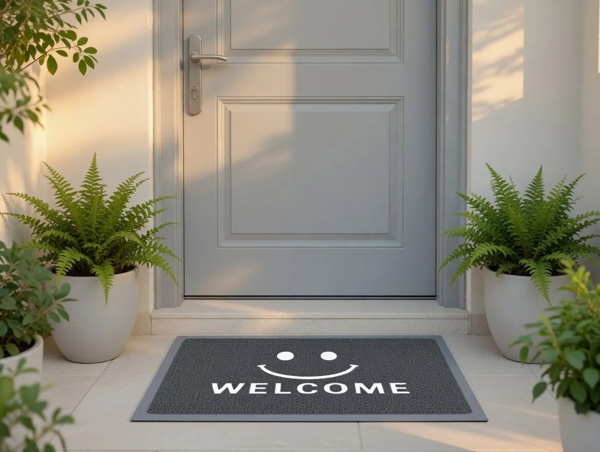 Covoras Intrare Tip-Lufa - 38X58CM / Welcome Gri Hapy