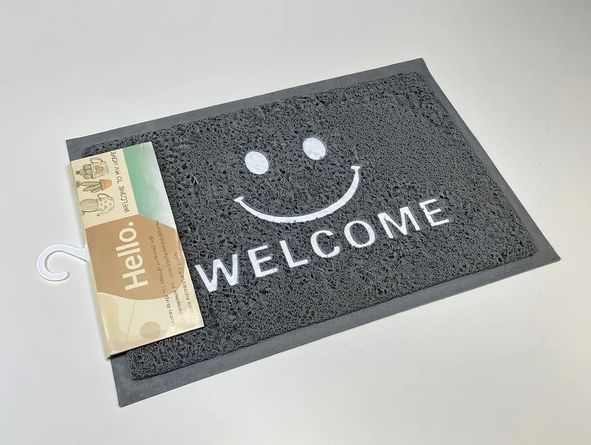 Covoras Intrare Tip-Lufa - 38X58CM / Welcome Gri Hapy