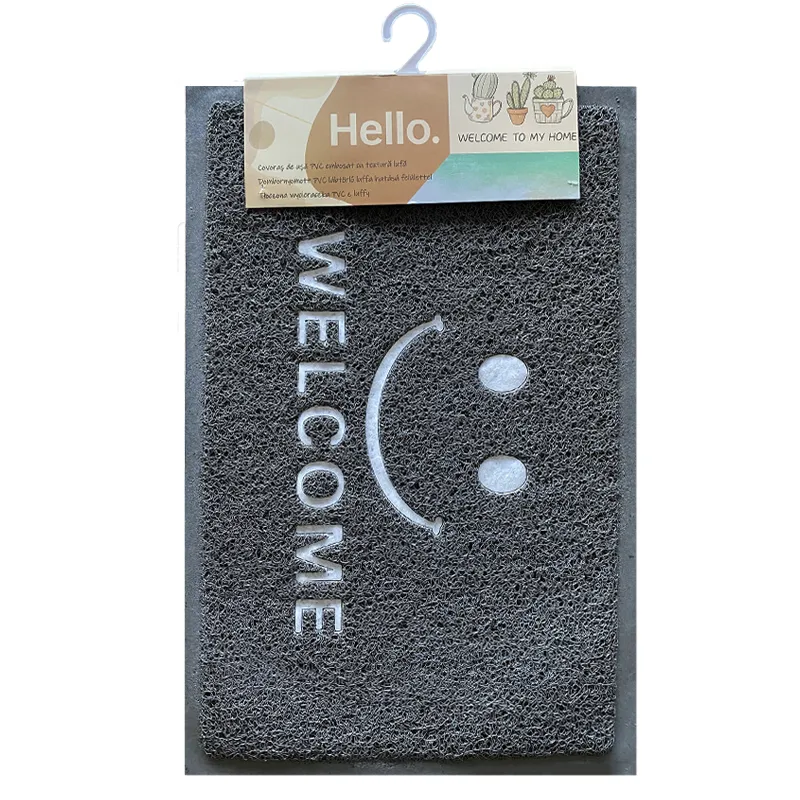 Covoras Intrare Tip-Lufa - 38X58CM / Welcome Gri Hapy
